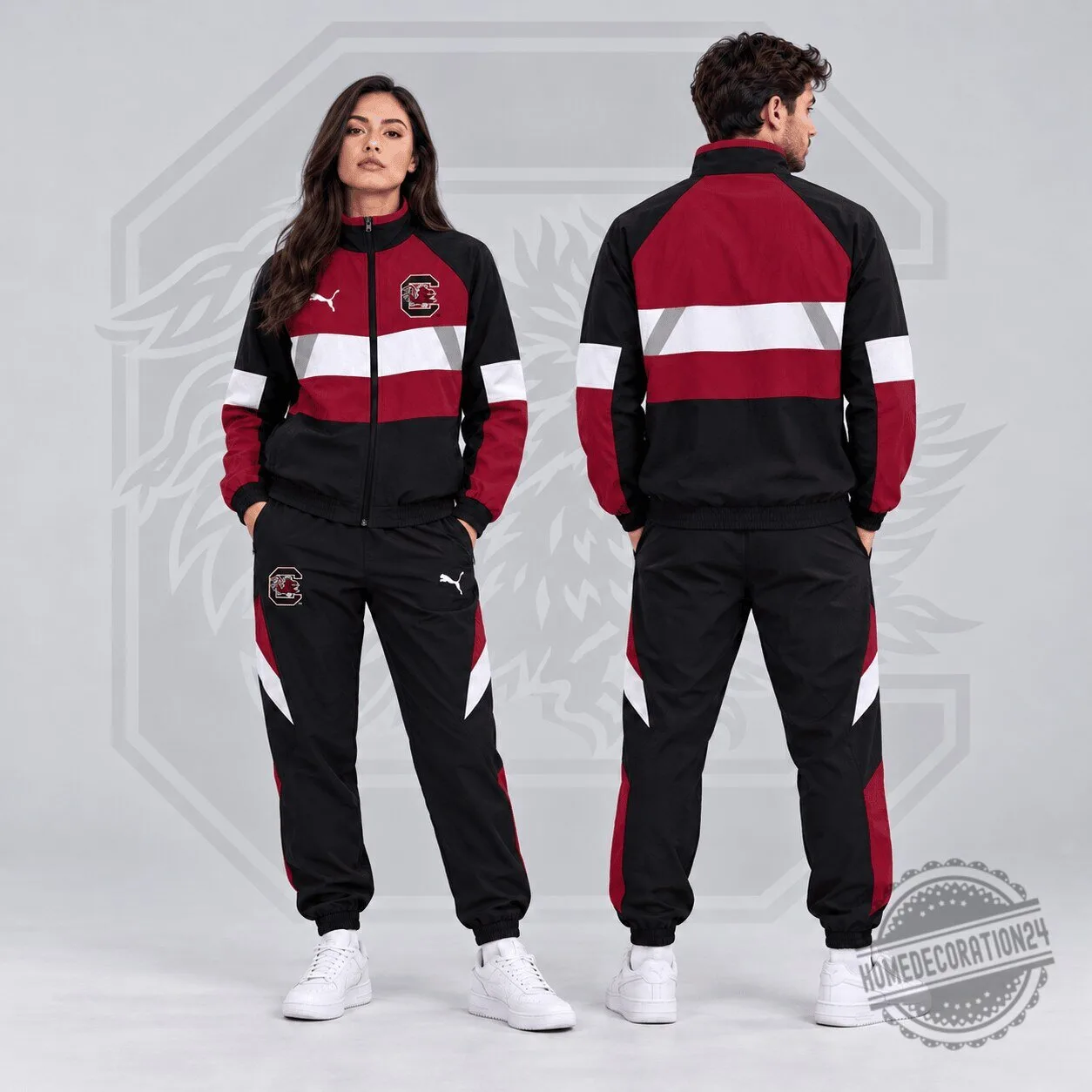 South Carolina Gamecocks NCAA Colorblock Performance Tracksuit Jacket and Jogger Set