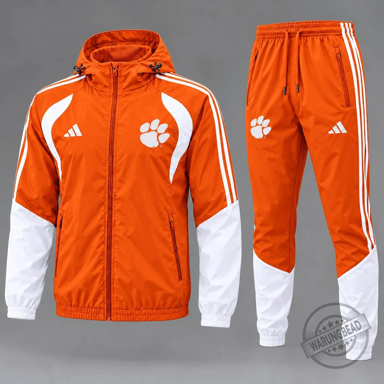 Clemson Tigers NCAA Game Day Varsity Stripe Tracksuit Set Hoodie