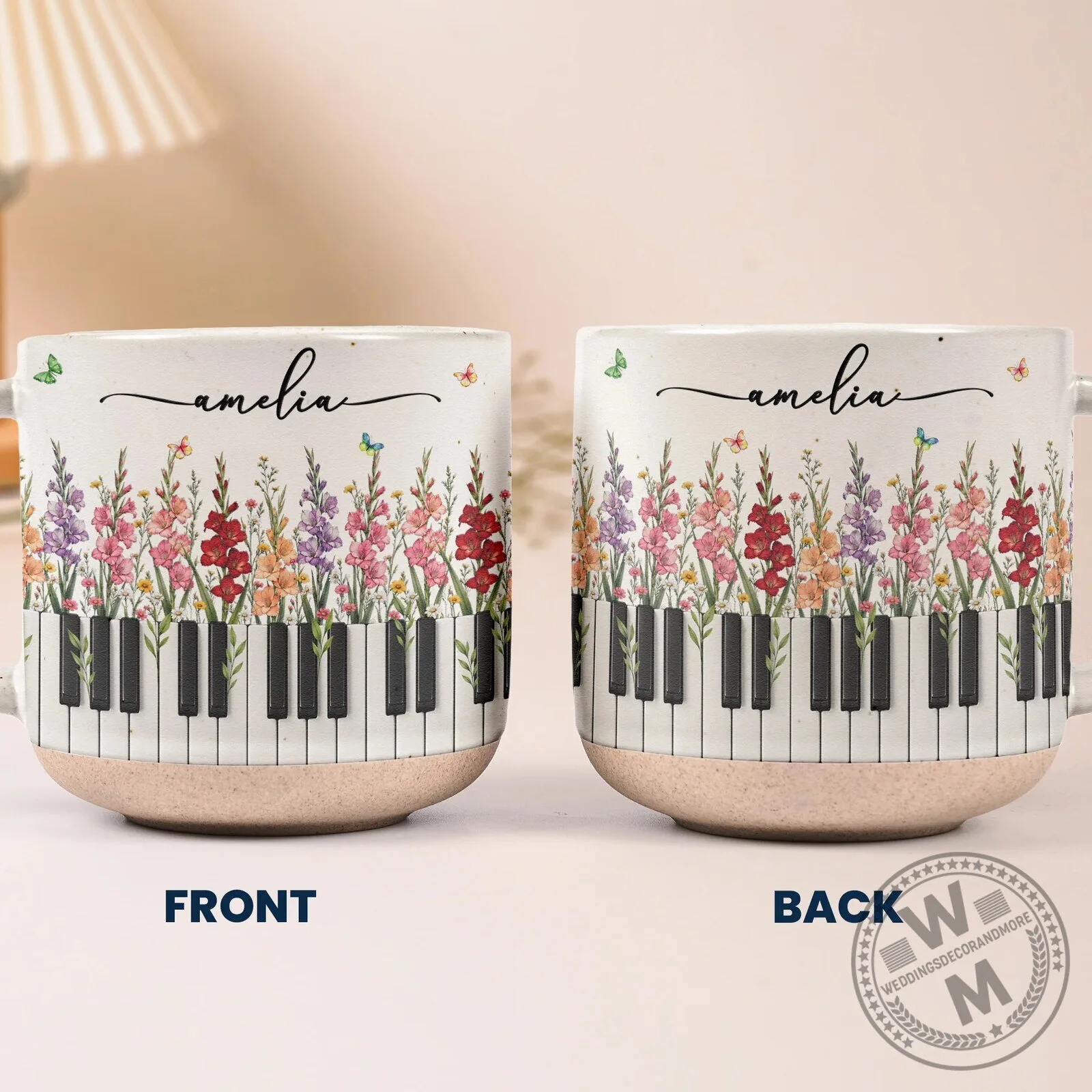 Personalized Birth Flower Piano Keyboard Musical Instrument Coffee Mug 10 Personalized Birth Flower Piano Keyboard Musical Instrument Coffee Mug