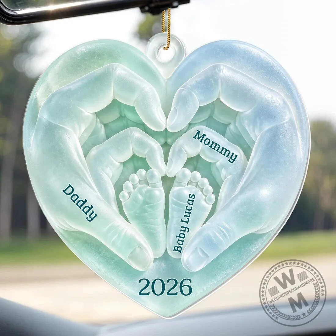 Personalized New Baby First Christmas Heart Ornament 11 Personalized New Baby First Christmas Heart Ornament