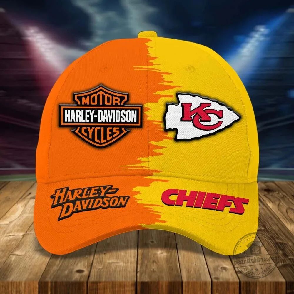 Kansas City Chiefs Harley-Davidson Motorcycle Fan Classic Baseball Cap Hat