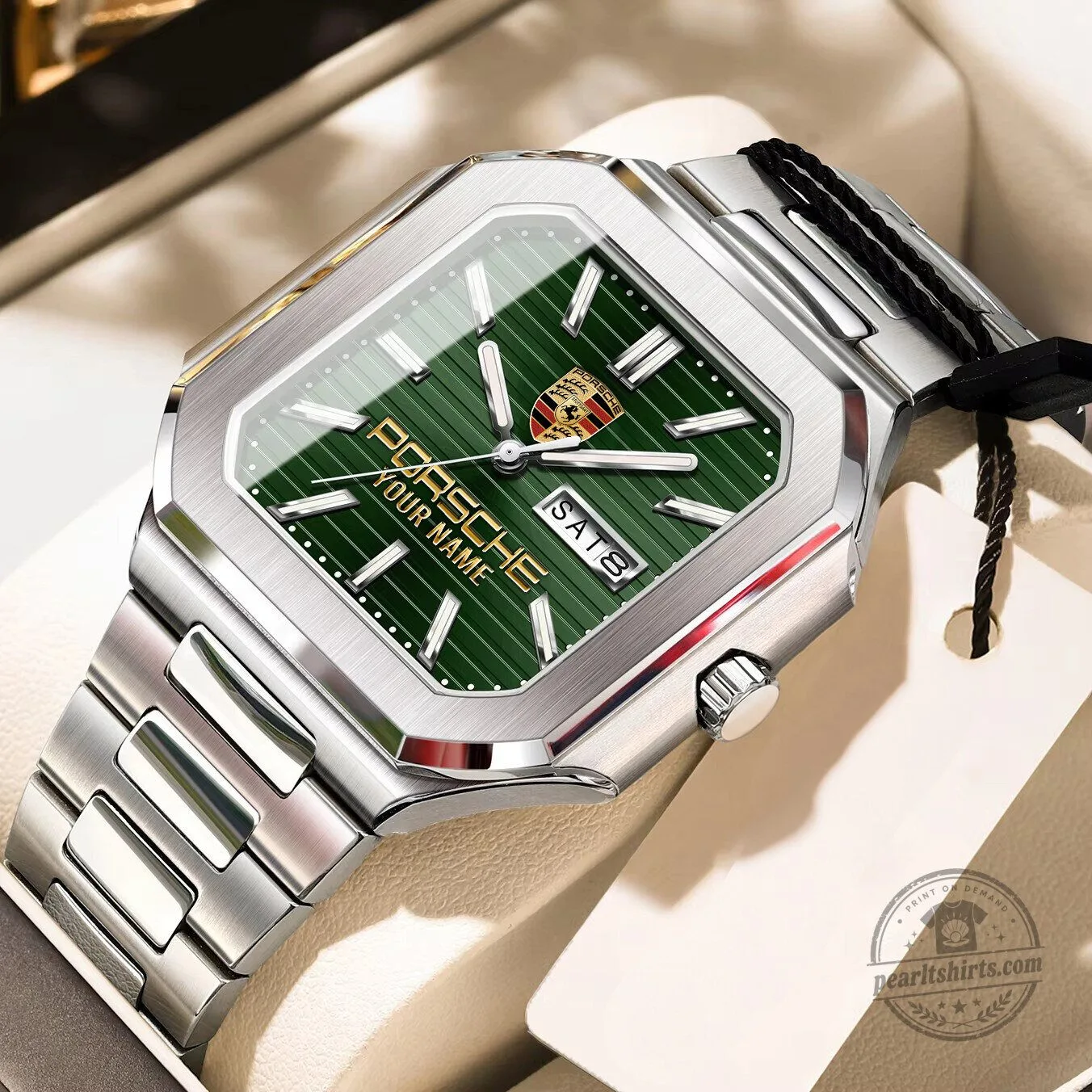Porsche Custom Name Elegant Square Design Stainless Steel Watch for Men 9 Porsche Custom Name Elegant Square Design Stainless Steel Watch for Men