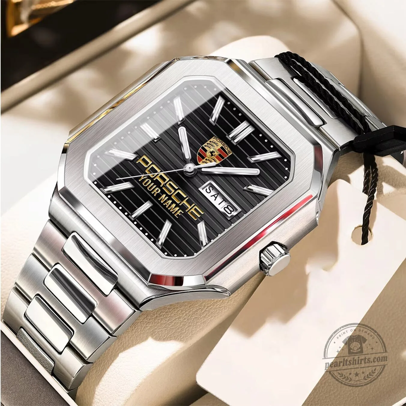 Porsche Custom Name Elegant Square Design Stainless Steel Watch for Men 10 Porsche Custom Name Elegant Square Design Stainless Steel Watch for Men