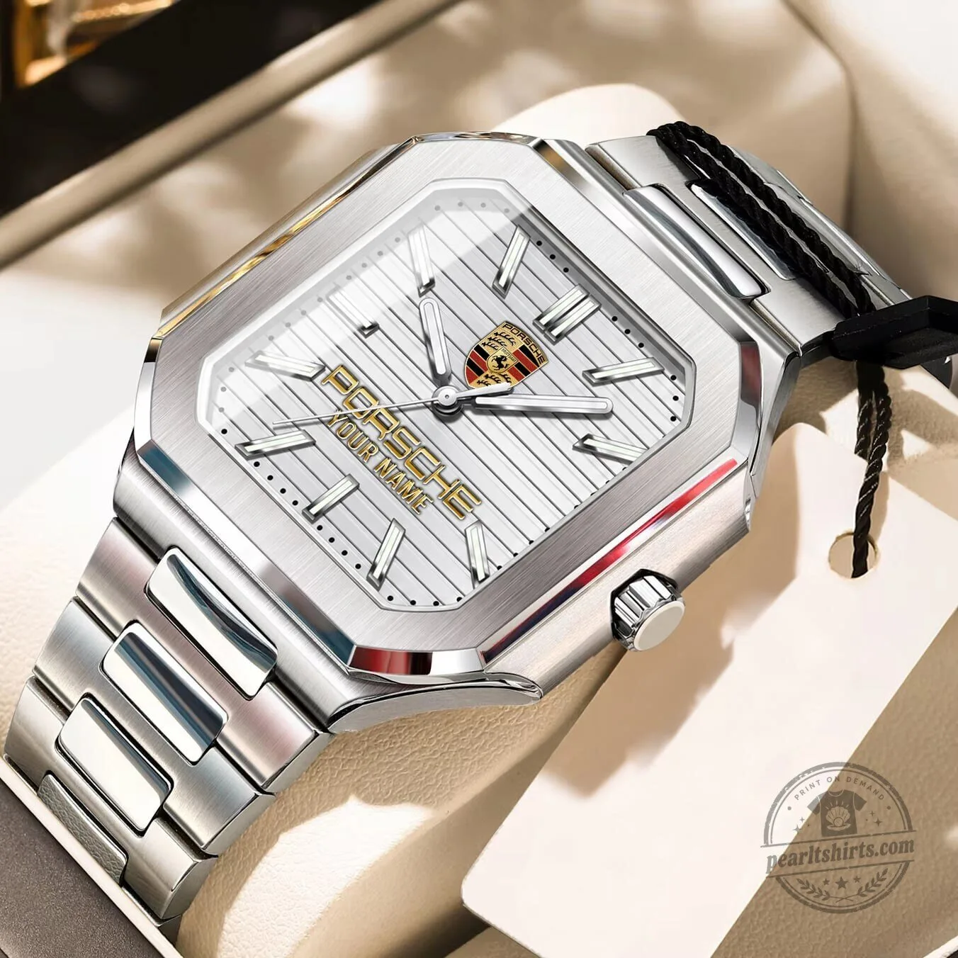 Porsche Custom Name Elegant Square Design Stainless Steel Watch for Men 11 Porsche Custom Name Elegant Square Design Stainless Steel Watch for Men