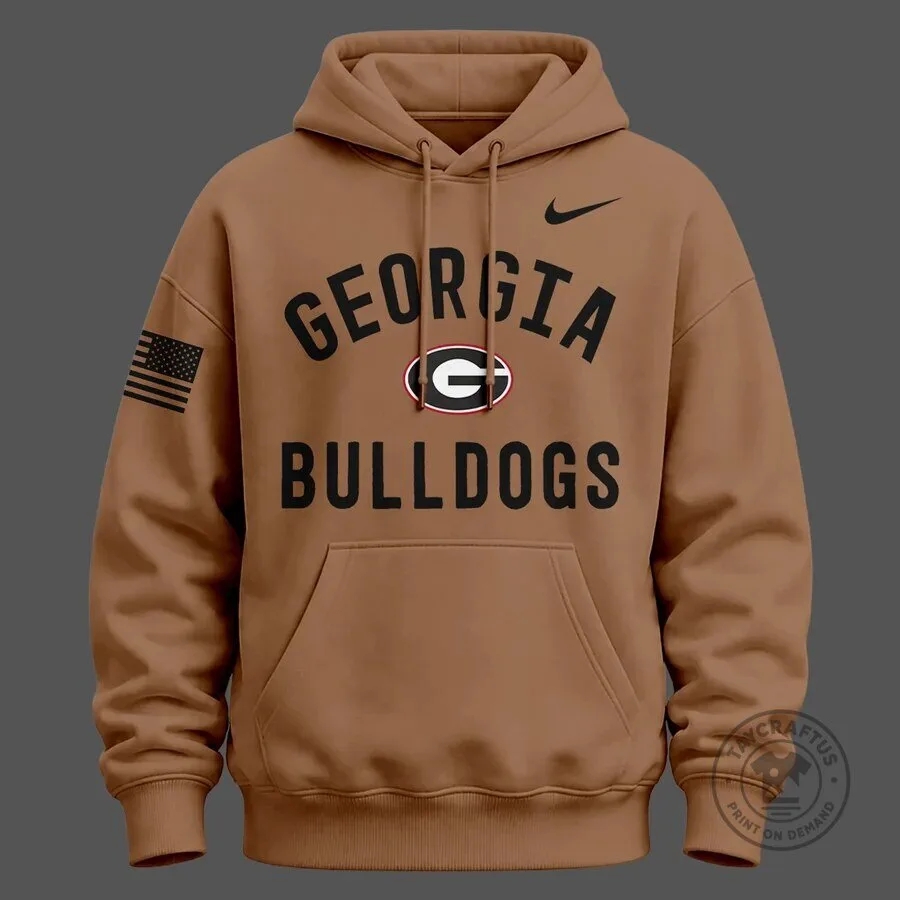 Georgia Bulldogs Military Appreciation Sideline Brown Hoodie 6 Georgia Bulldogs Military Appreciation Sideline Brown Hoodie