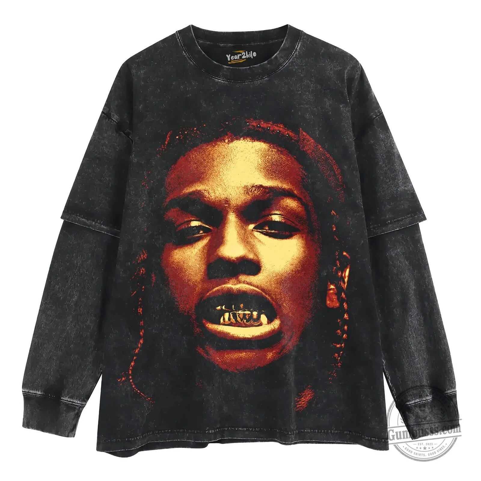 ASAP Rocky Portrait Graphic Print Black Washed Oversized T-Shirt 12 ASAP Rocky Portrait Graphic Print Black Washed Oversized T-Shirt