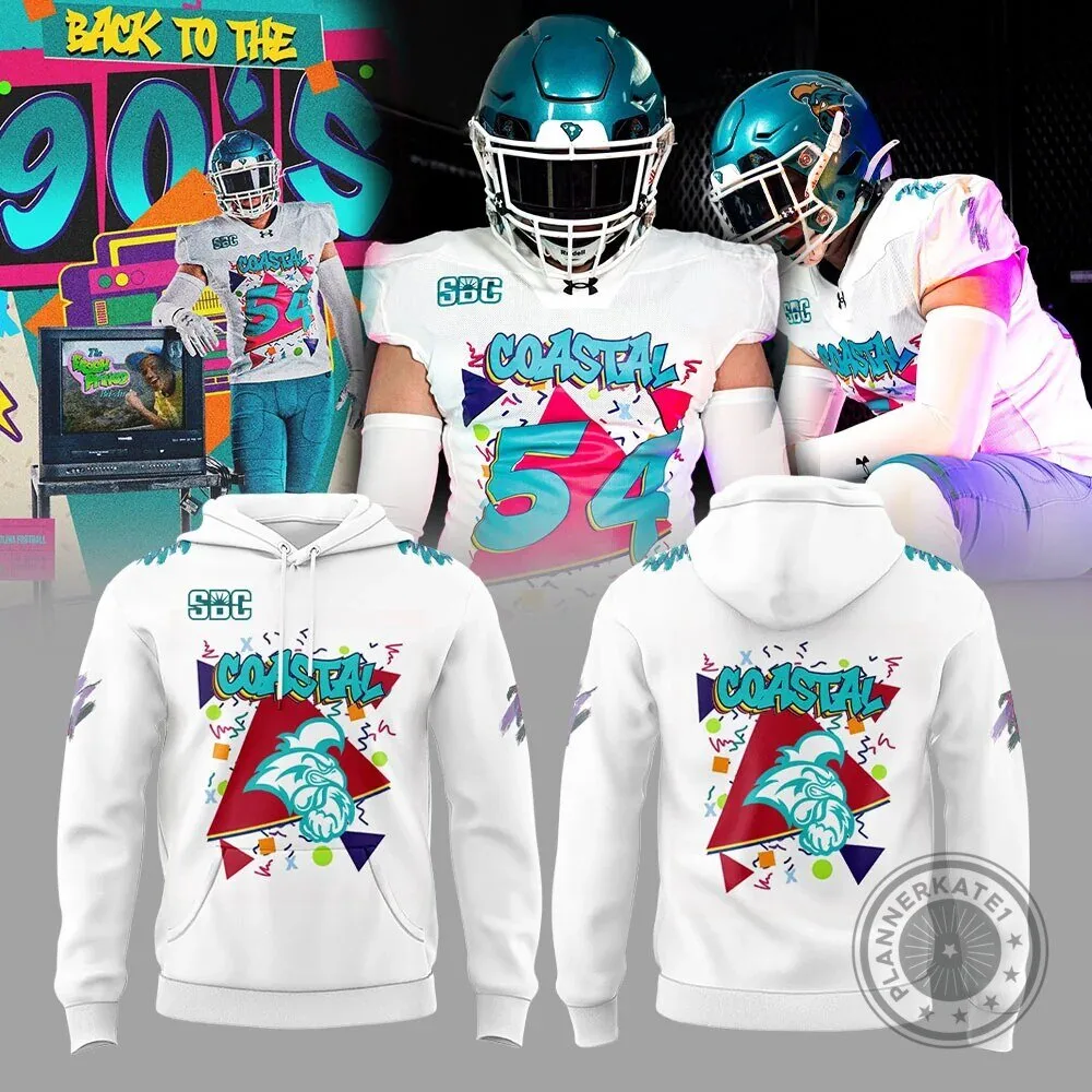 Coastal Carolina Chanticleers Football 90s Throwback Hoodie 1 Coastal Carolina Chanticleers Football 90s Throwback Hoodie