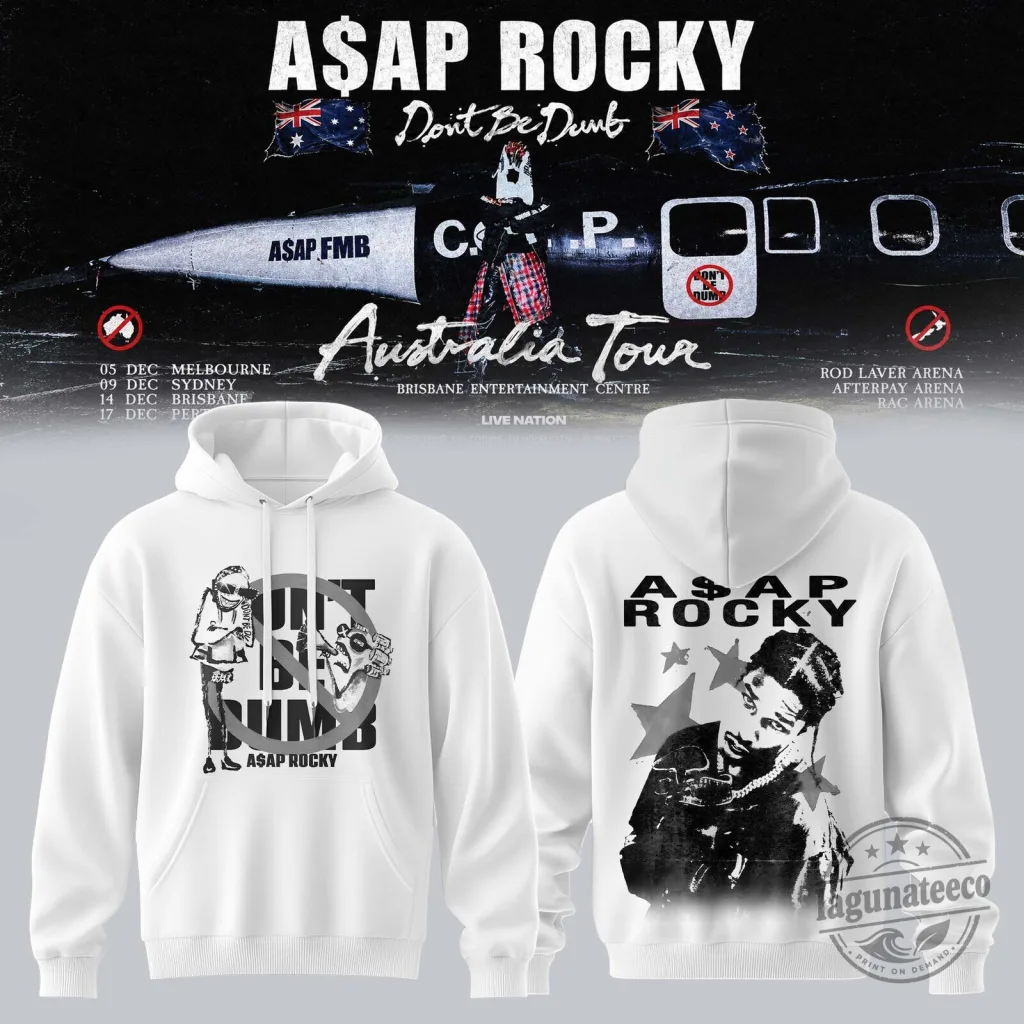 ASAP Rocky Don't Be Dumb Australia Tour 2023 Concert Music Fan Hoodie ASAP Rocky Don't Be Dumb Australia Tour 2023 Concert Music Fan Hoodie
