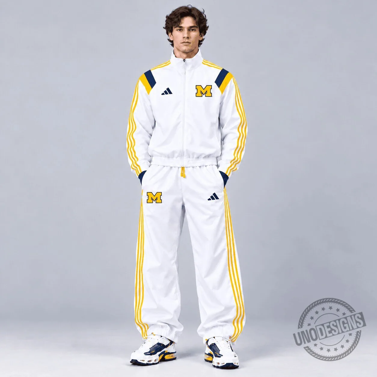 Michigan Wolverines NCAA Heritage White Adidas Track Jacket