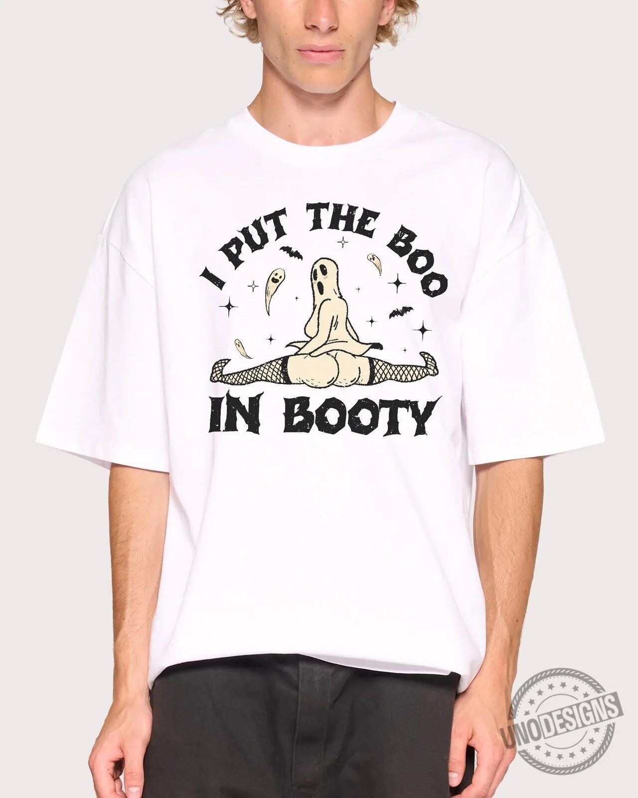 I Put The Boo In Booty Funny Halloween Ghost Oversized T-Shirt