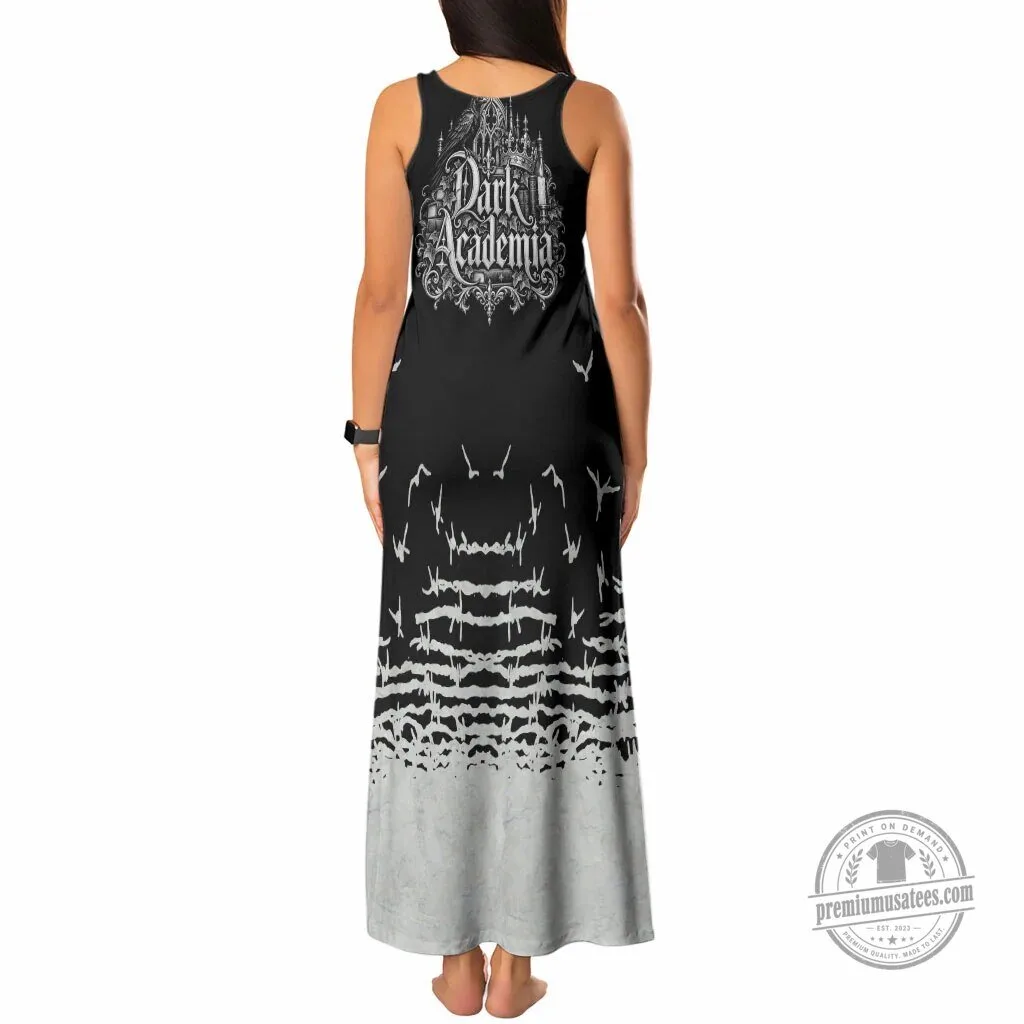 Dark Academia Raven Gothic Literature Vintage Bookish Aesthetic Maxi Tank Dress 3 Dark Academia Raven Gothic Literature Vintage Bookish Aesthetic Maxi Tank Dress