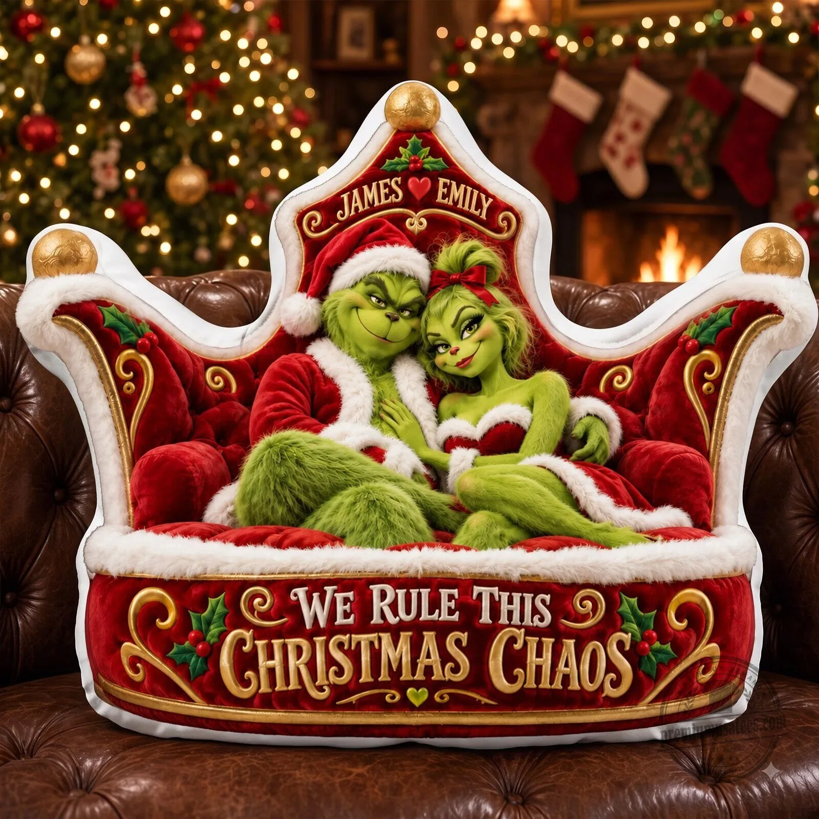 Grinch and Cindy Lou Who Christmas Chaos Personalized Couple Pillow 7 Grinch and Cindy Lou Who Christmas Chaos Personalized Couple Pillow
