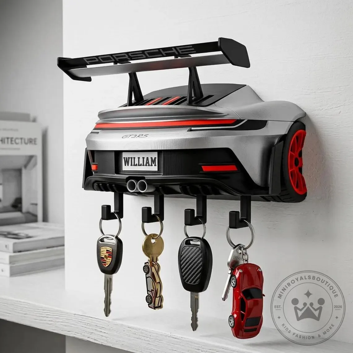 Porsche 911 GT3 RS Personalized Car Key Holder Wall Mounted 5 Porsche 911 GT3 RS Personalized Car Key Holder Wall Mounted