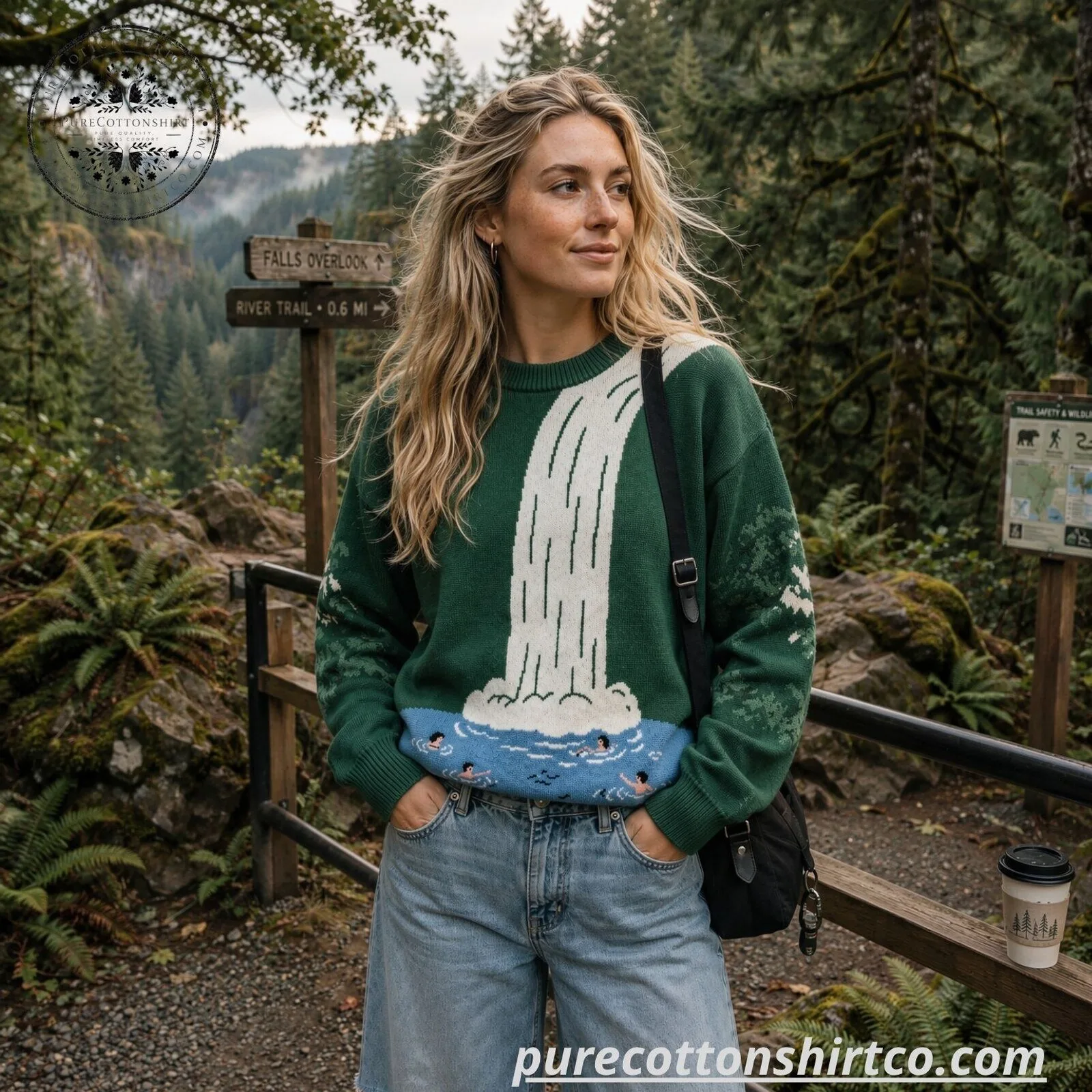 Waterfall Nature Knit Sweater 6 Waterfall Nature Knit Sweater