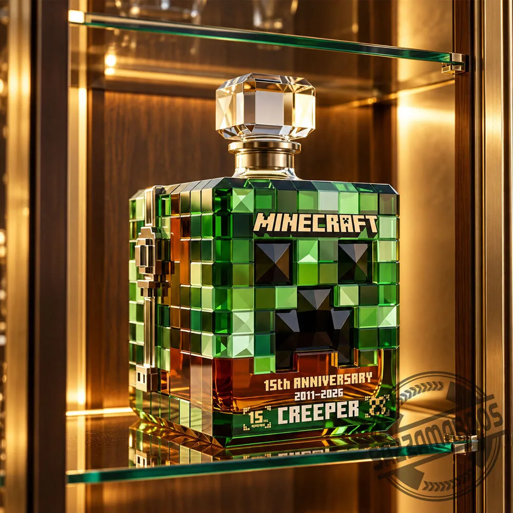 Minecraft Creeper 15th Anniversary Glass Decanter 5 Minecraft Creeper 15th Anniversary Glass Decanter