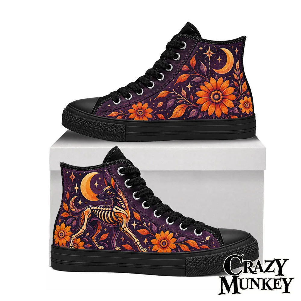 Dia de los Muertos 2026 Xolo Dog Marigold High Top Sneakers | Footwear 4 Dia de los Muertos 2026 Xolo Dog Marigold High Top Sneakers | Footwear