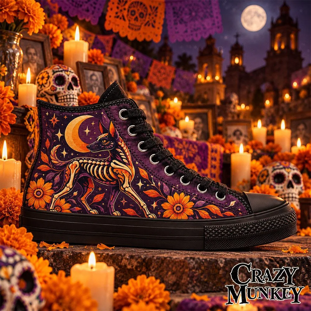 Dia de los Muertos 2026 Xolo Dog Marigold High Top Sneakers | Footwear 5 Dia de los Muertos 2026 Xolo Dog Marigold High Top Sneakers | Footwear