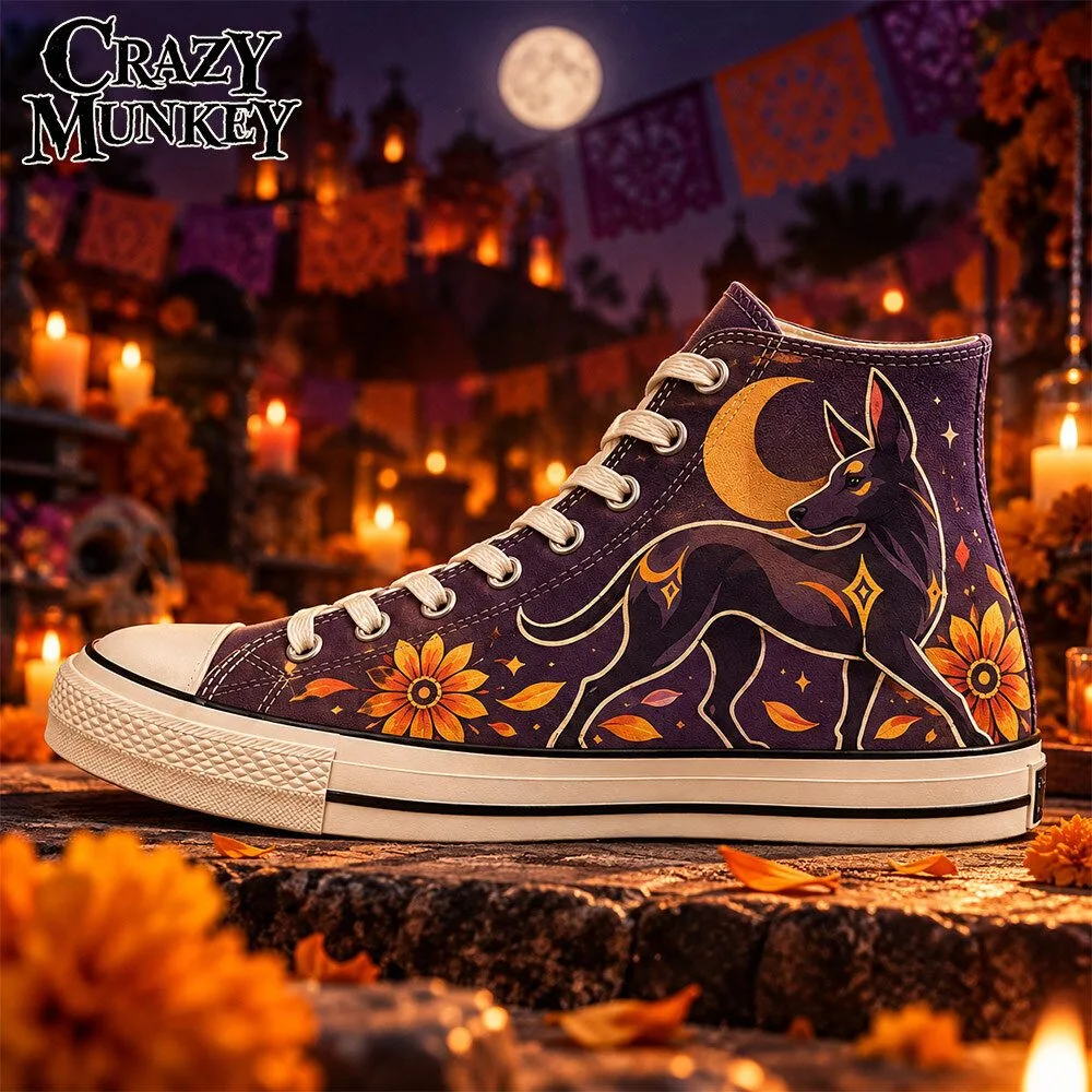 Dia de los Muertos 2026 Xolo Dog Purple High Top Sneakers | Footwear 5 Dia de los Muertos 2026 Xolo Dog Purple High Top Sneakers | Footwear
