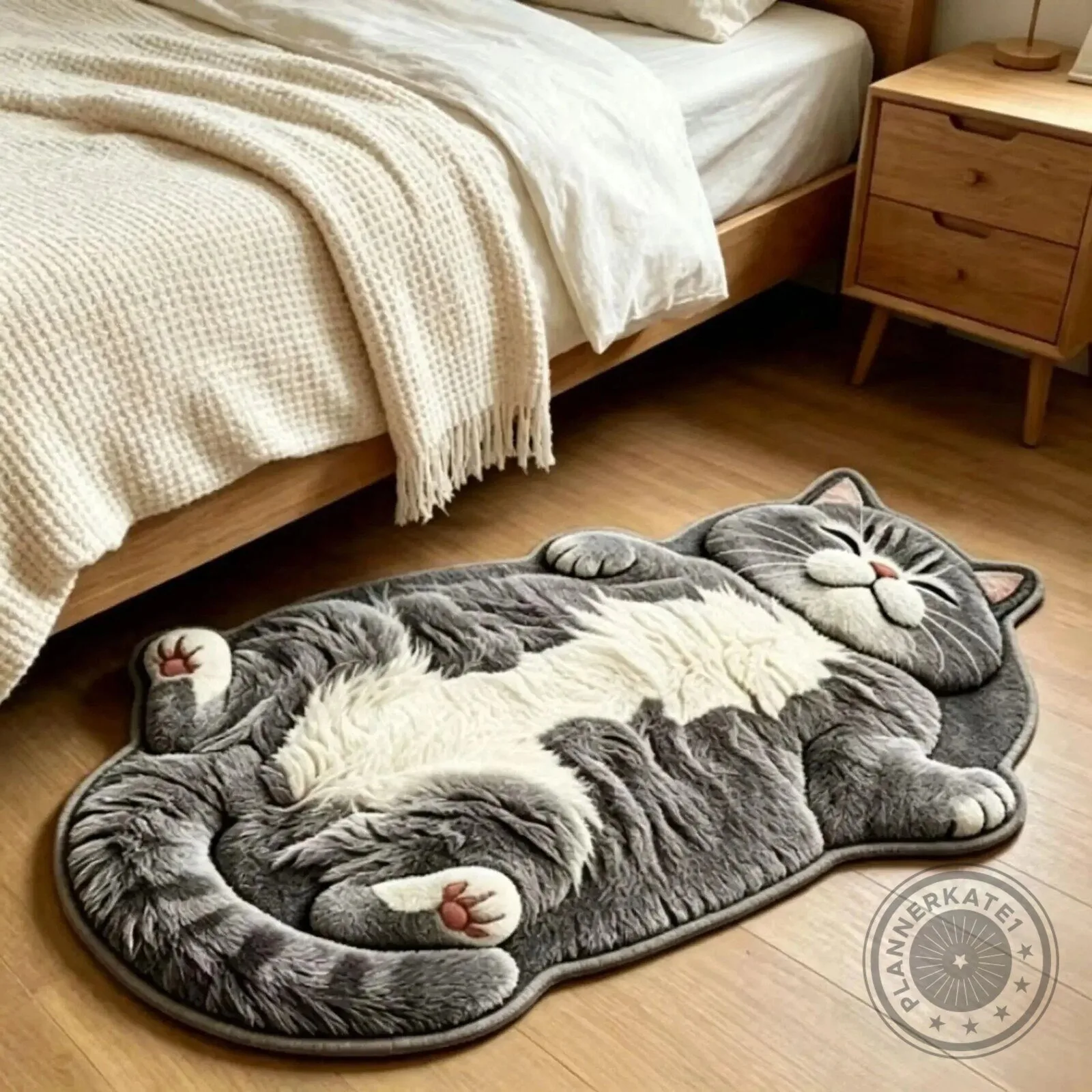 Chubby Tabby Cat Shaped Floor Rug, Cute Kitten Accent Mat for Bedroom Decor 15 Chubby Tabby Cat Shaped Floor Rug, Cute Kitten Accent Mat for Bedroom Decor