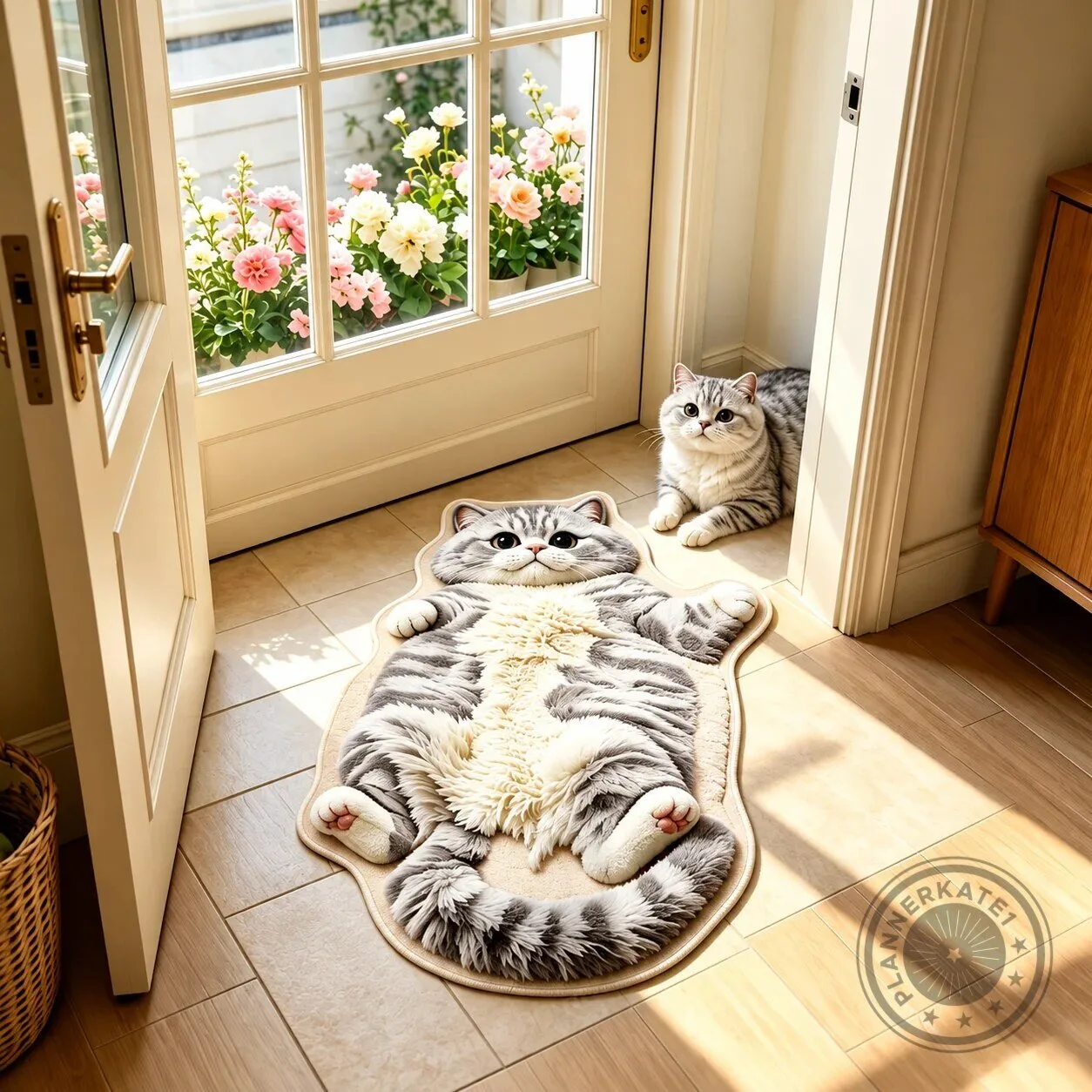 Chubby Tabby Cat Shaped Floor Rug, Cute Kitten Accent Mat for Bedroom Decor 21 Chubby Tabby Cat Shaped Floor Rug, Cute Kitten Accent Mat for Bedroom Decor