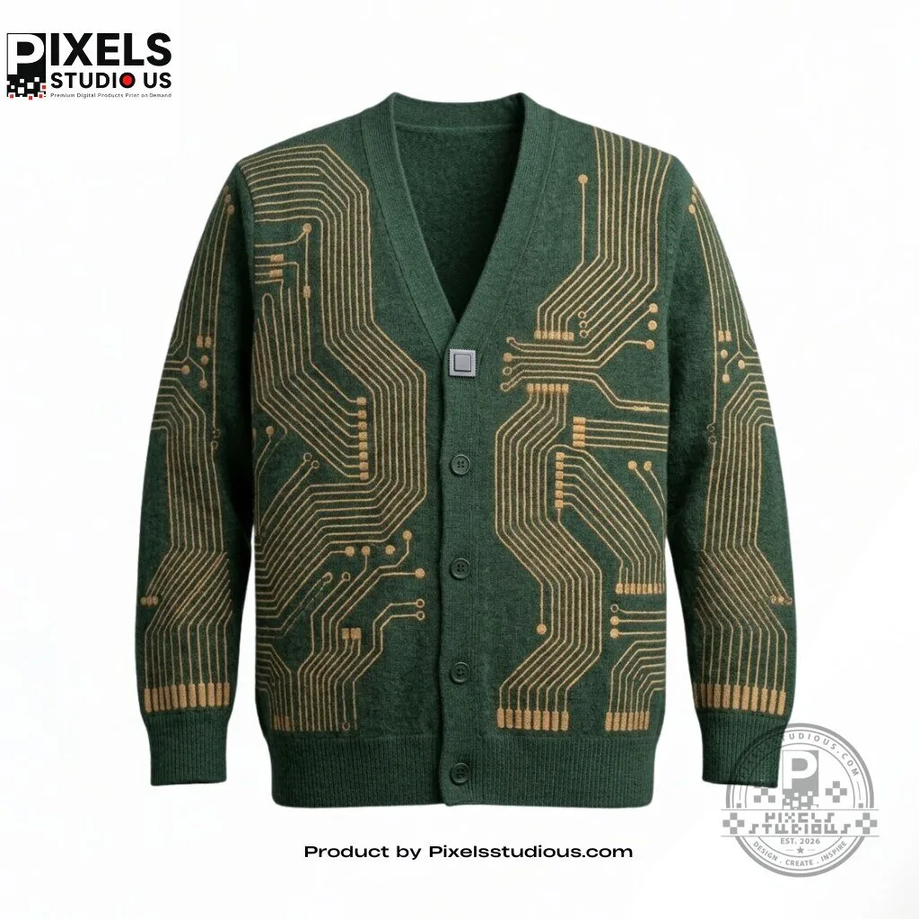 "Top 4 Unique Apparel Finds: Hats, Cardigans, Jerseys & More" 3 Technology Sense Circuit Board Cardigan