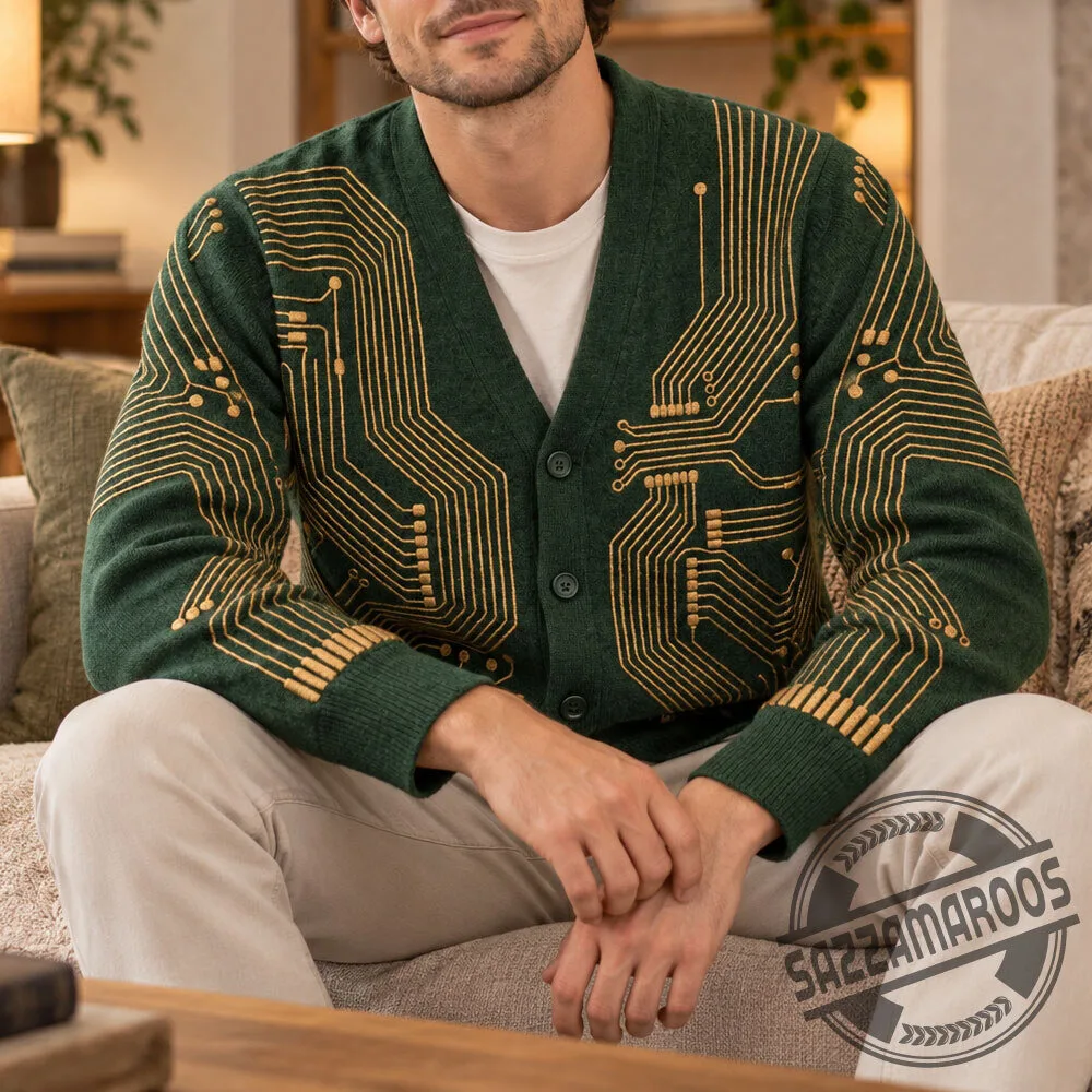 Circuit Board Knit Cardigan Sweater 4 Circuit Board Knit Cardigan Sweater