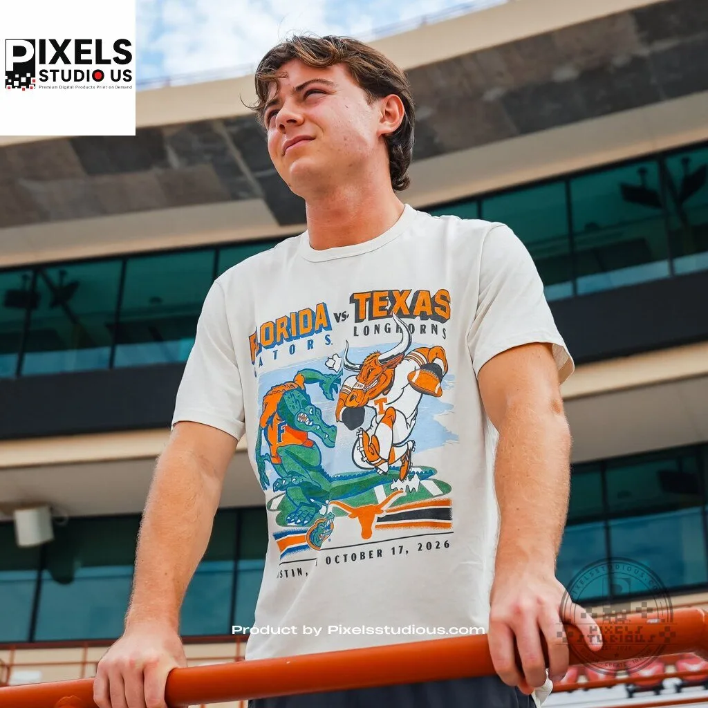 Florida Gators vs Texas Longhorns Gameday 2026 Graphic T-Shirt 9 Florida Gators vs Texas Longhorns Gameday 2026 Graphic T-Shirt 3D shirt or sports jersey with all-over print design