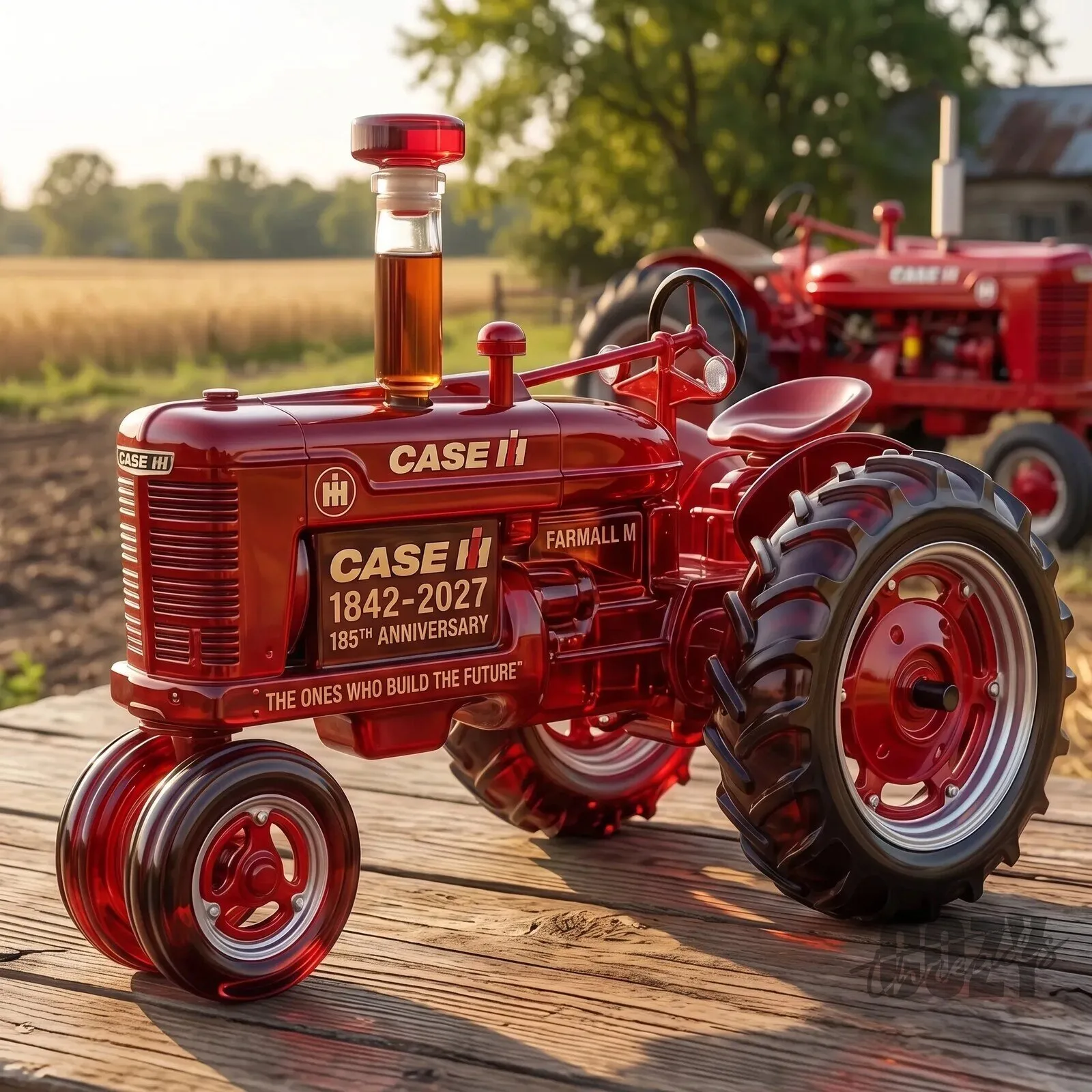 Case IH Farmall M Tractor 185th Anniversary Whiskey Decanter Bottle