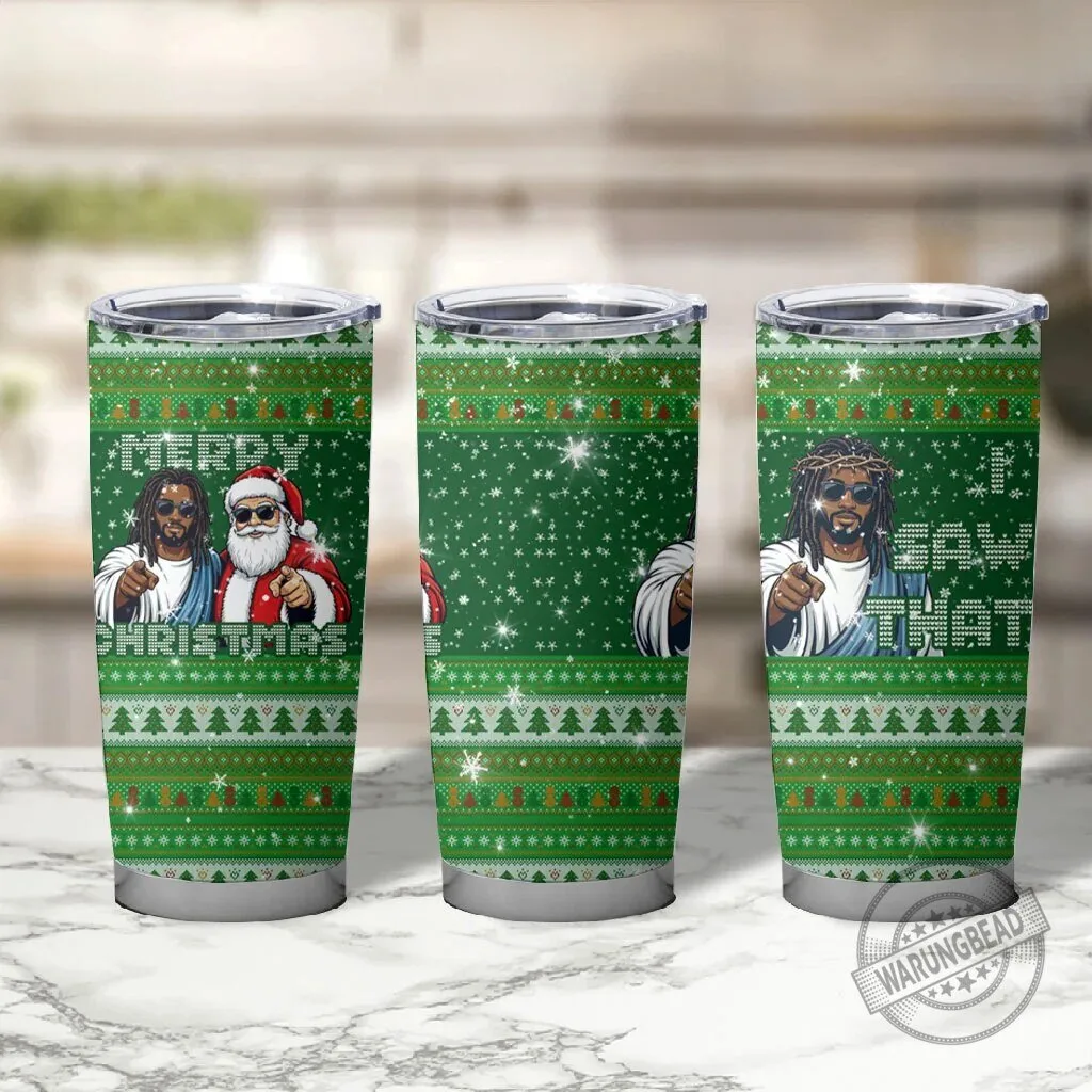 Black Jesus and Santa Claus Ugly Christmas Sweater Pattern Tumbler 7 Black Jesus and Santa Claus Ugly Christmas Sweater Pattern Tumbler