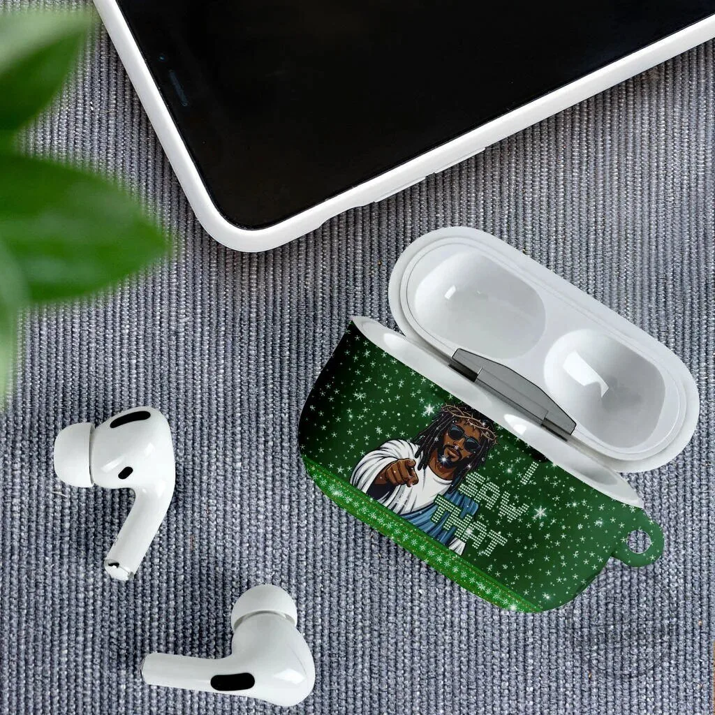 Black Jesus Merry Christmas AirPods Case with Santa Claus African Religious Faith Holiday Design 9 Black Jesus Merry Christmas AirPods Case with Santa Claus African Religious Faith Holiday Design
