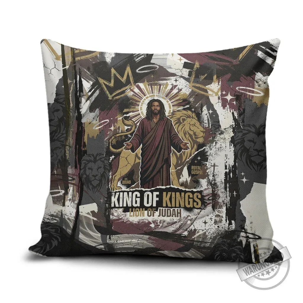 King of Kings Jesus Christ Lion of Judah Religious Faith Pillow Cover