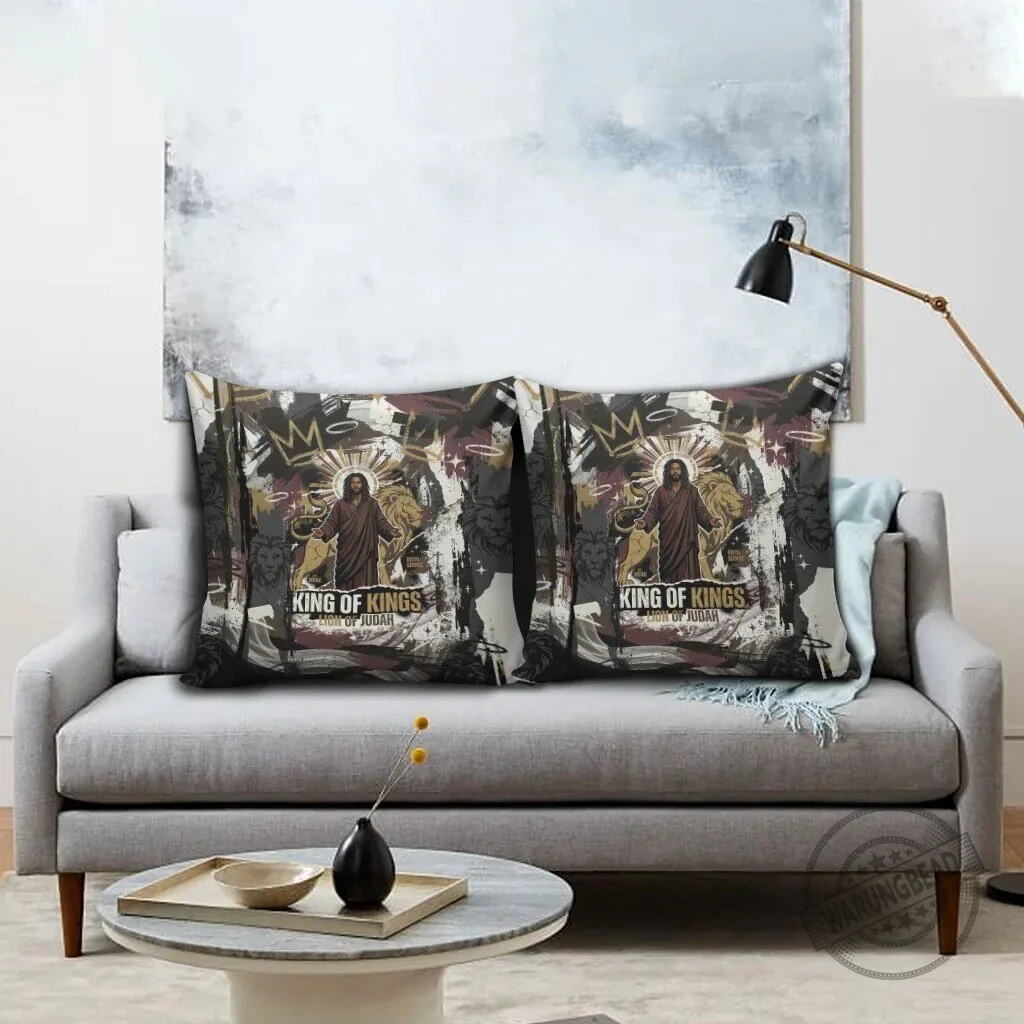 King of Kings Jesus Christ Lion of Judah Religious Faith Pillow Cover 6 King of Kings Jesus Christ Lion of Judah Religious Faith Pillow Cover