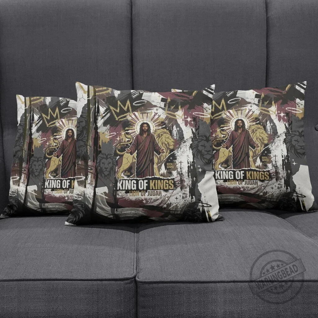 King of Kings Jesus Christ Lion of Judah Religious Faith Pillow Cover 7 King of Kings Jesus Christ Lion of Judah Religious Faith Pillow Cover