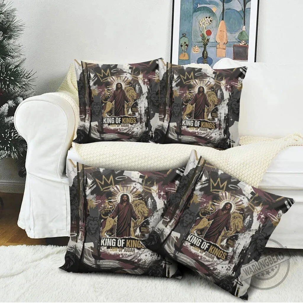 King of Kings Jesus Christ Lion of Judah Religious Faith Pillow Cover 8 King of Kings Jesus Christ Lion of Judah Religious Faith Pillow Cover