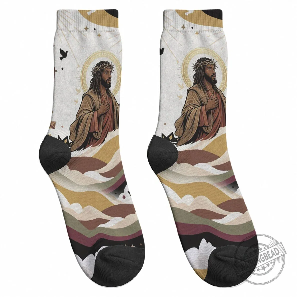King Jesus Christ Religious Christian Faith Holy Cross Dove Spiritual Crew Socks 7 King Jesus Christ Religious Christian Faith Holy Cross Dove Spiritual Crew Socks