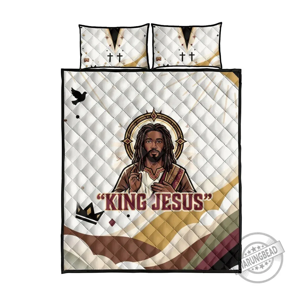 King Jesus African American Christ Religious Faith Holy Cross Dove Quilt Bed Set 6 King Jesus African American Christ Religious Faith Holy Cross Dove Quilt Bed Set