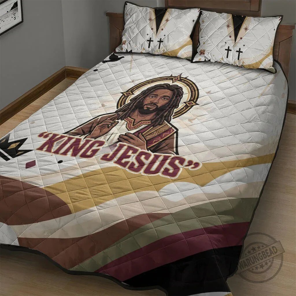 King Jesus African American Christ Religious Faith Holy Cross Dove Quilt Bed Set 7 King Jesus African American Christ Religious Faith Holy Cross Dove Quilt Bed Set