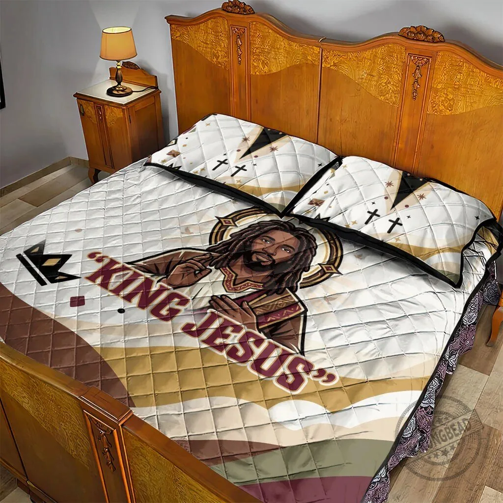 King Jesus African American Christ Religious Faith Holy Cross Dove Quilt Bed Set 8 King Jesus African American Christ Religious Faith Holy Cross Dove Quilt Bed Set