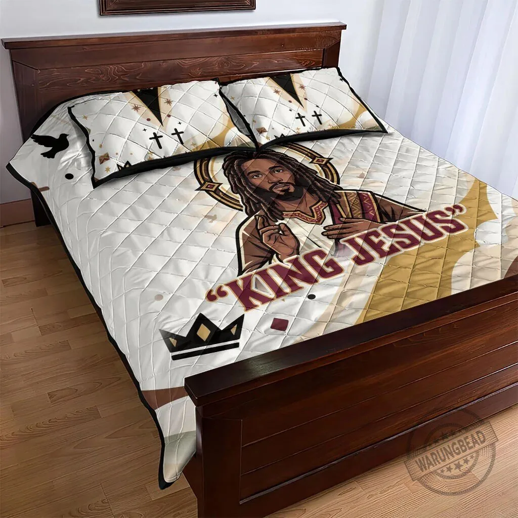 King Jesus African American Christ Religious Faith Holy Cross Dove Quilt Bed Set 9 King Jesus African American Christ Religious Faith Holy Cross Dove Quilt Bed Set