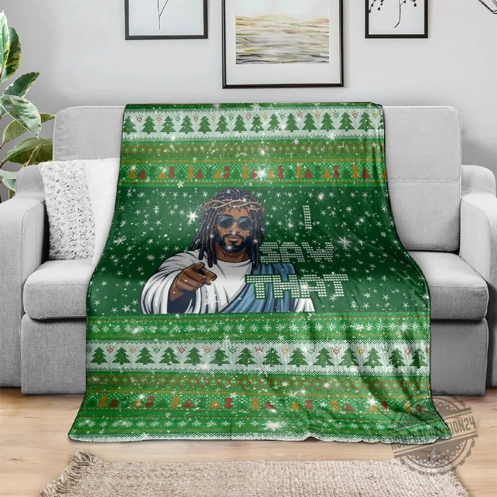 Black Jesus I Know That Ugly Christmas Holiday Fleece Blanket 4 Black Jesus I Know That Ugly Christmas Holiday Fleece Blanket