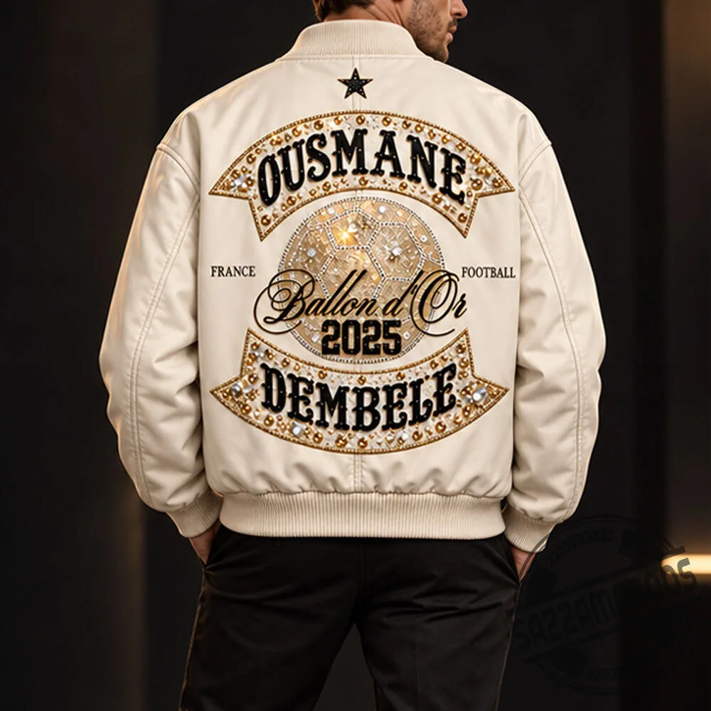 Ousmane Dembele Ballon d'Or 2025 Matte Bomber Jacket 5 Ousmane Dembele Ballon d