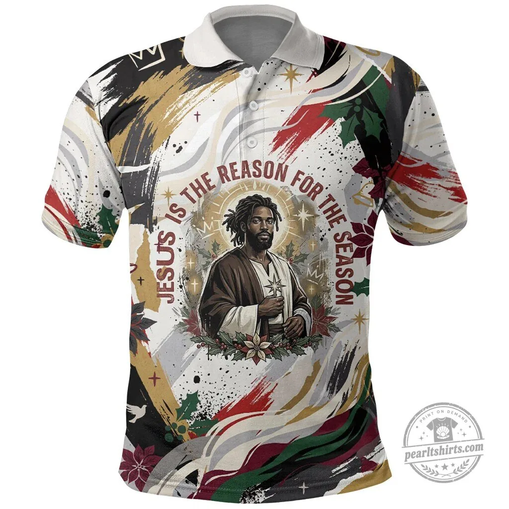 Jesus Is The Reason For The Season Christian Religious Christmas Polo Shirt