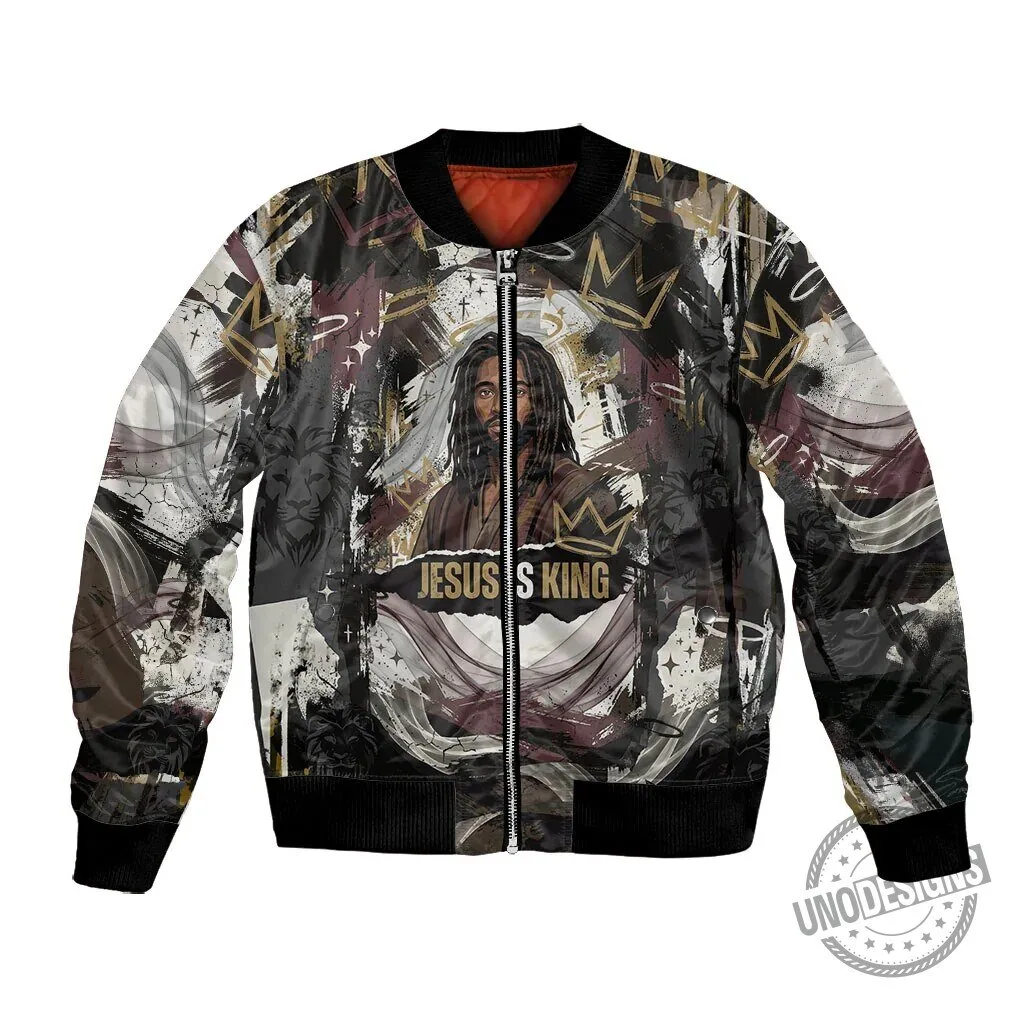 Jesus Is King Lion of Judah Christian Faith Bomber Jacket 4 Jesus Is King Lion of Judah Christian Faith Bomber Jacket