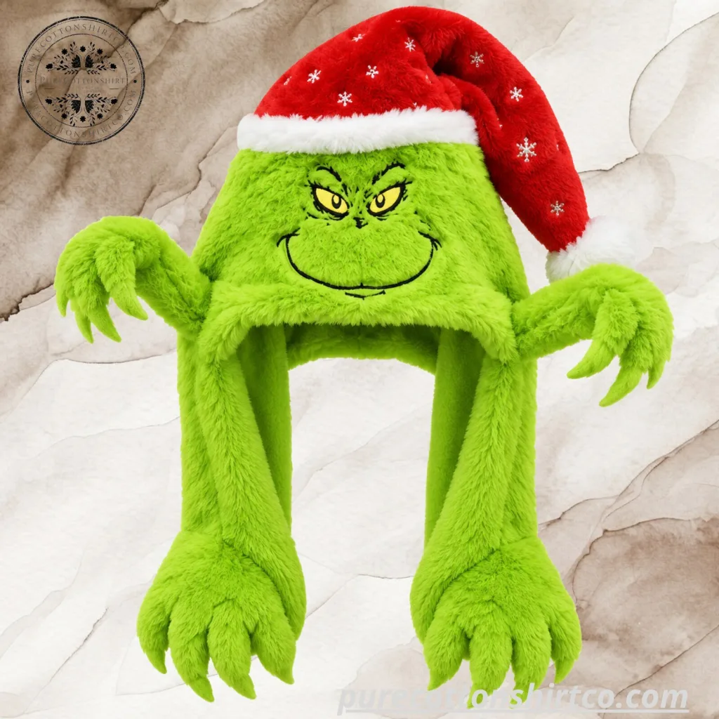Grinch Trapper Plush Hat Christmas Santa Hat Grinch Trapper Plush Hat Christmas Santa Hat