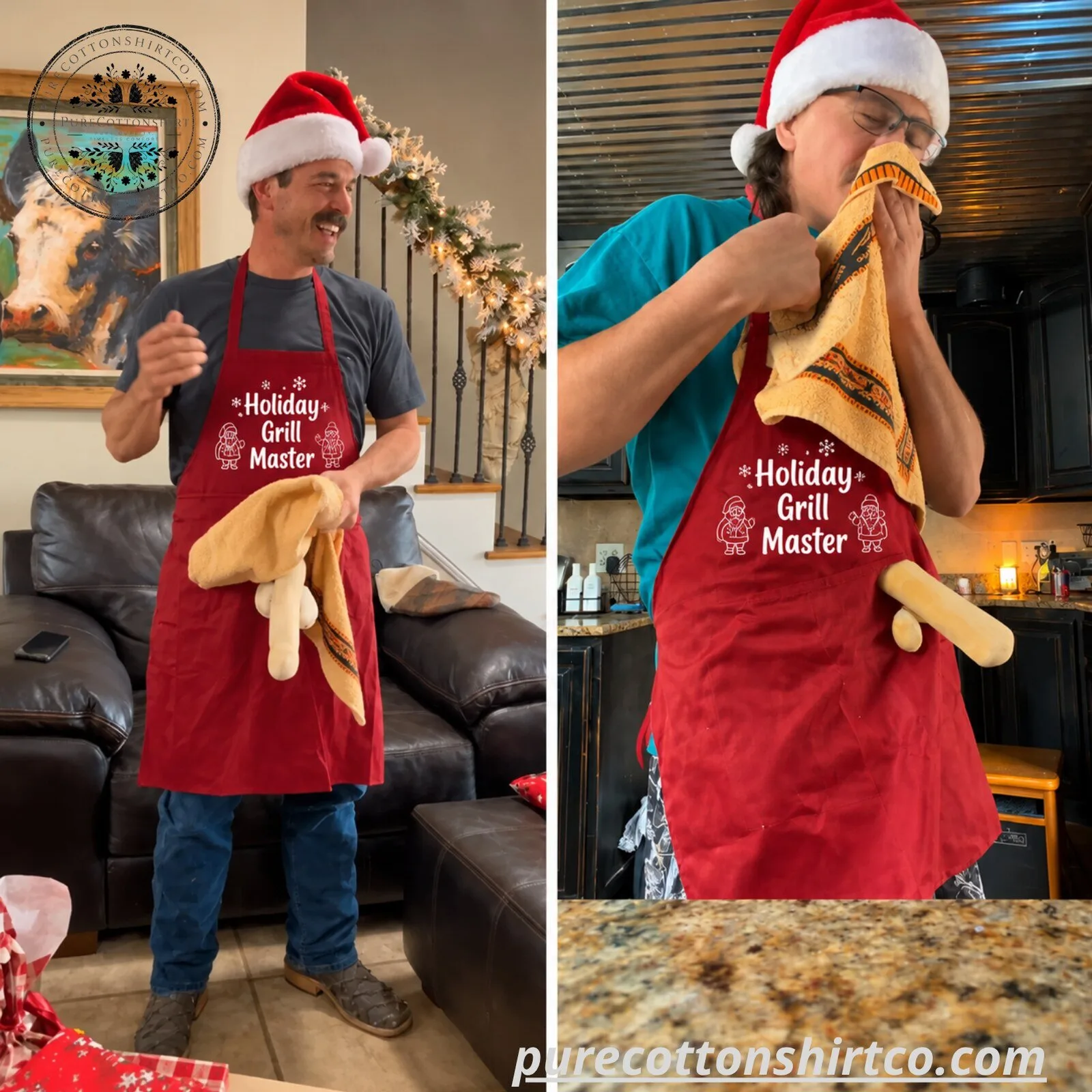 Funny Holiday Grill Master Kitchen BBQ Apron with Novelty Gag Prop 7 Funny Holiday Grill Master Kitchen BBQ Apron with Novelty Gag Prop