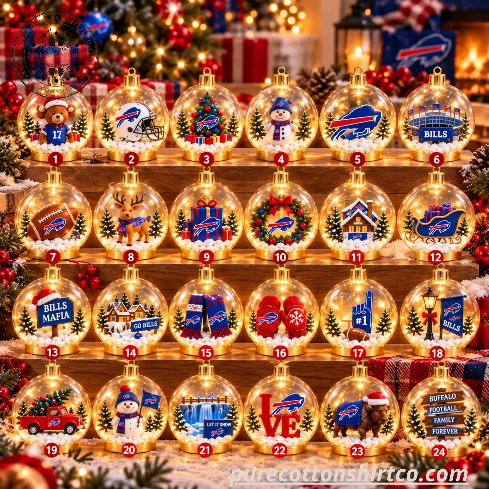 Buffalo Bills Advent Calendar 2026 – 24 Collectible Ornaments Christmas Countdown Box 6 Buffalo Bills Advent Calendar 2026 – 24 Collectible Ornaments Christmas Countdown Box
