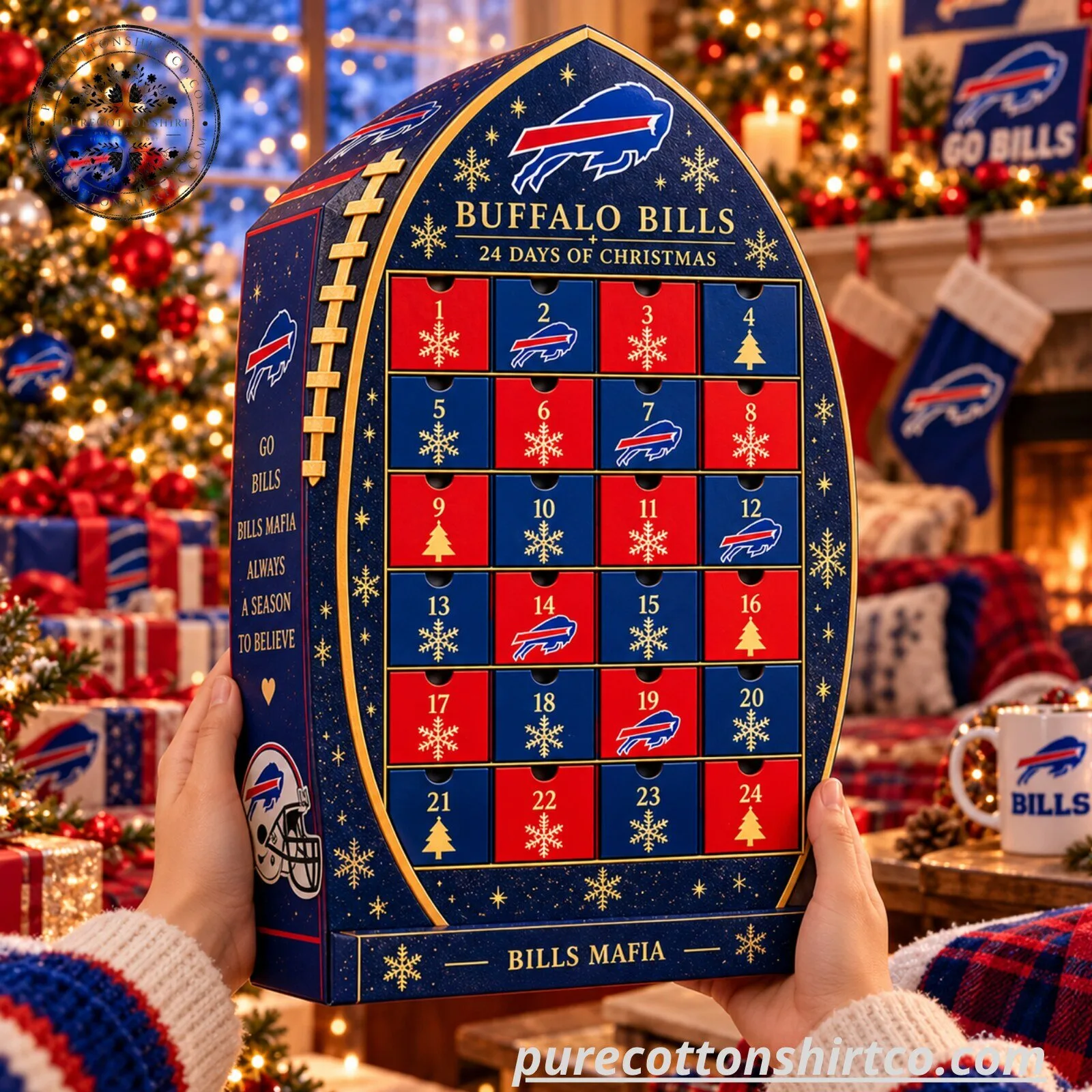 Buffalo Bills Advent Calendar 2026 – 24 Collectible Ornaments Christmas Countdown Box 7 Buffalo Bills Advent Calendar 2026 – 24 Collectible Ornaments Christmas Countdown Box