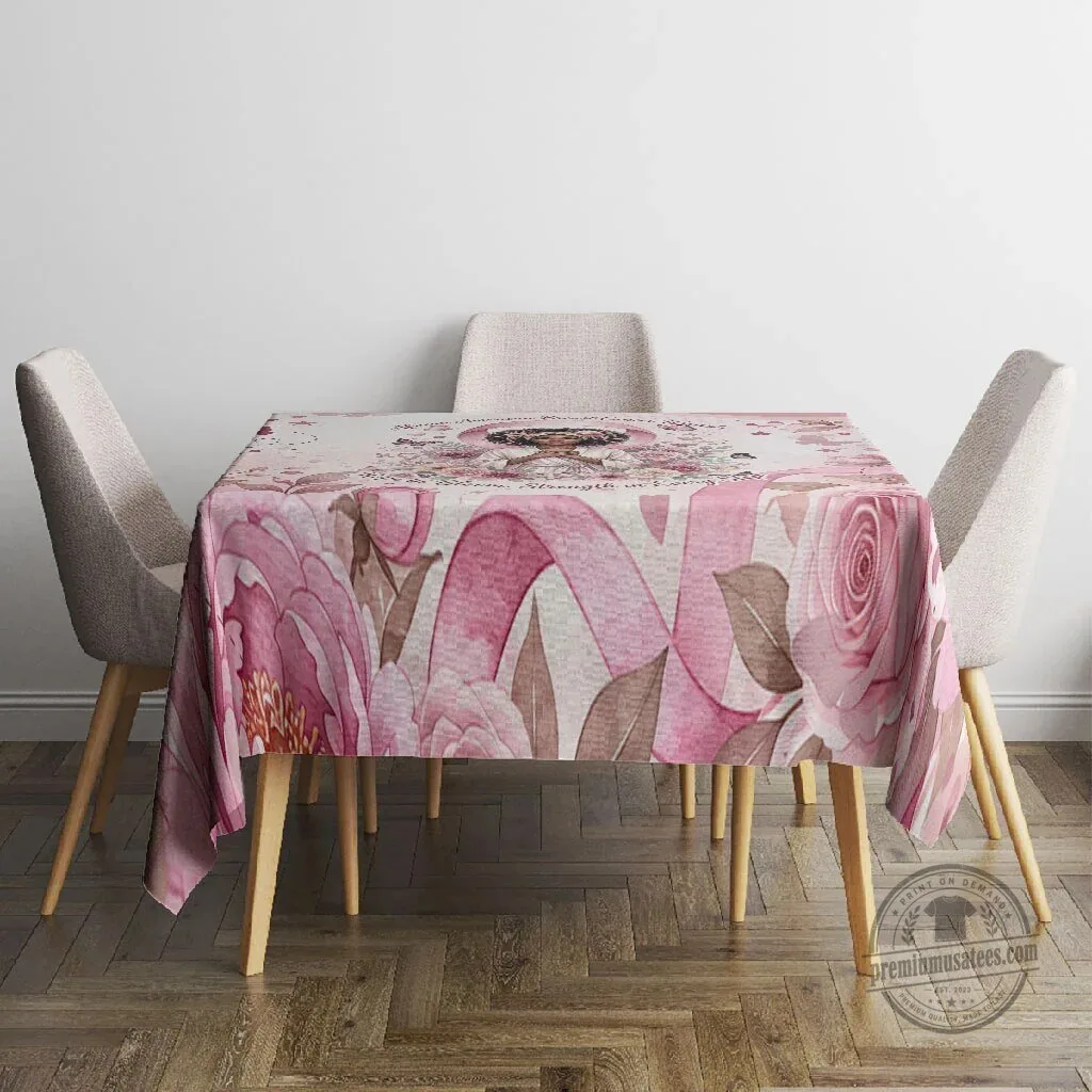 African American Breast Cancer Warrior Hope in Bloom Strength in Every Step Tablecloth 3 African American Breast Cancer Warrior Hope in Bloom Strength in Every Step Tablecloth