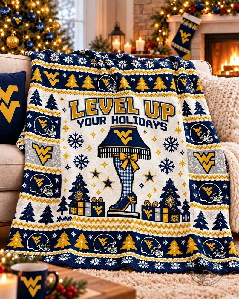 West Virginia Mountaineers Level Up Your Holidays Christmas Blanket