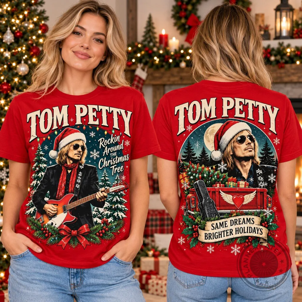 Tom Petty Rockin' Around The Christmas Tree Holiday T-Shirt Tom Petty Rockin' Around The Christmas Tree Holiday T-Shirt